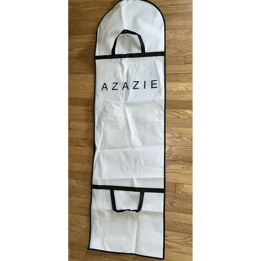 Azazie Lot Of 5 Wedding White Black Dress Garment Bag Dust Cover Storage